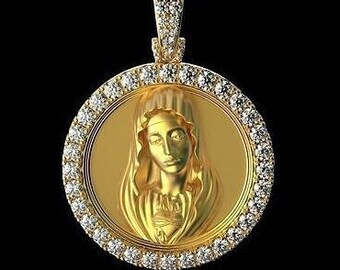 Virgin Mary Pendant - Etsy
