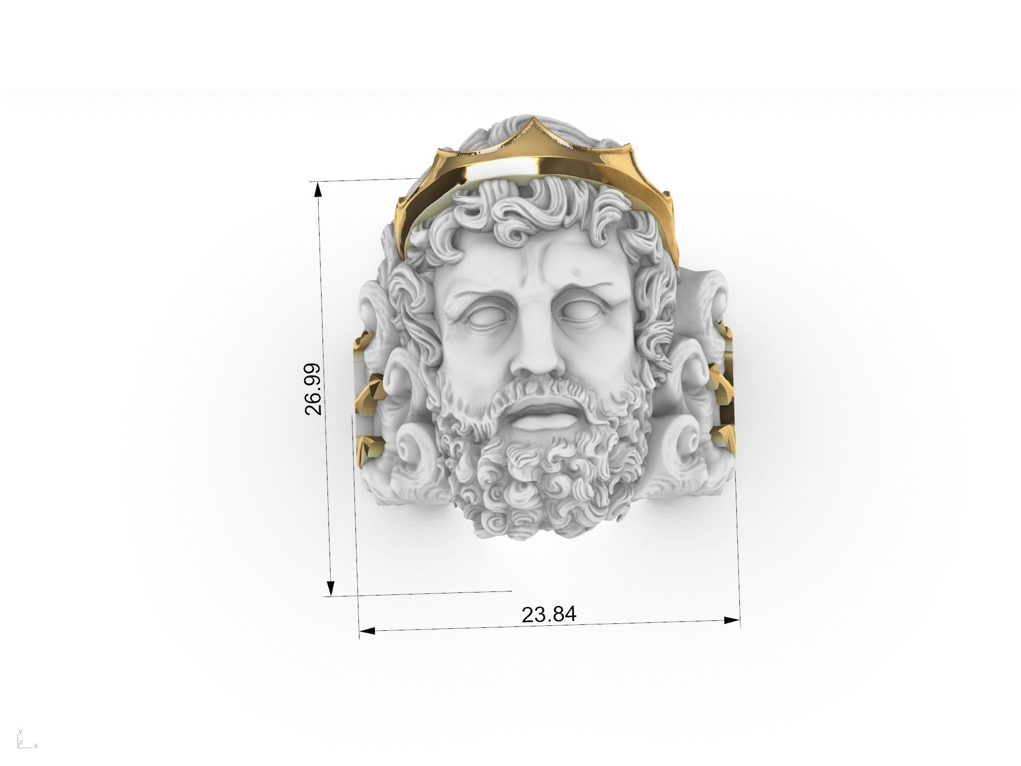 Poseidon With Trident Ancient Greek Mens Rings Poseidon Etsy