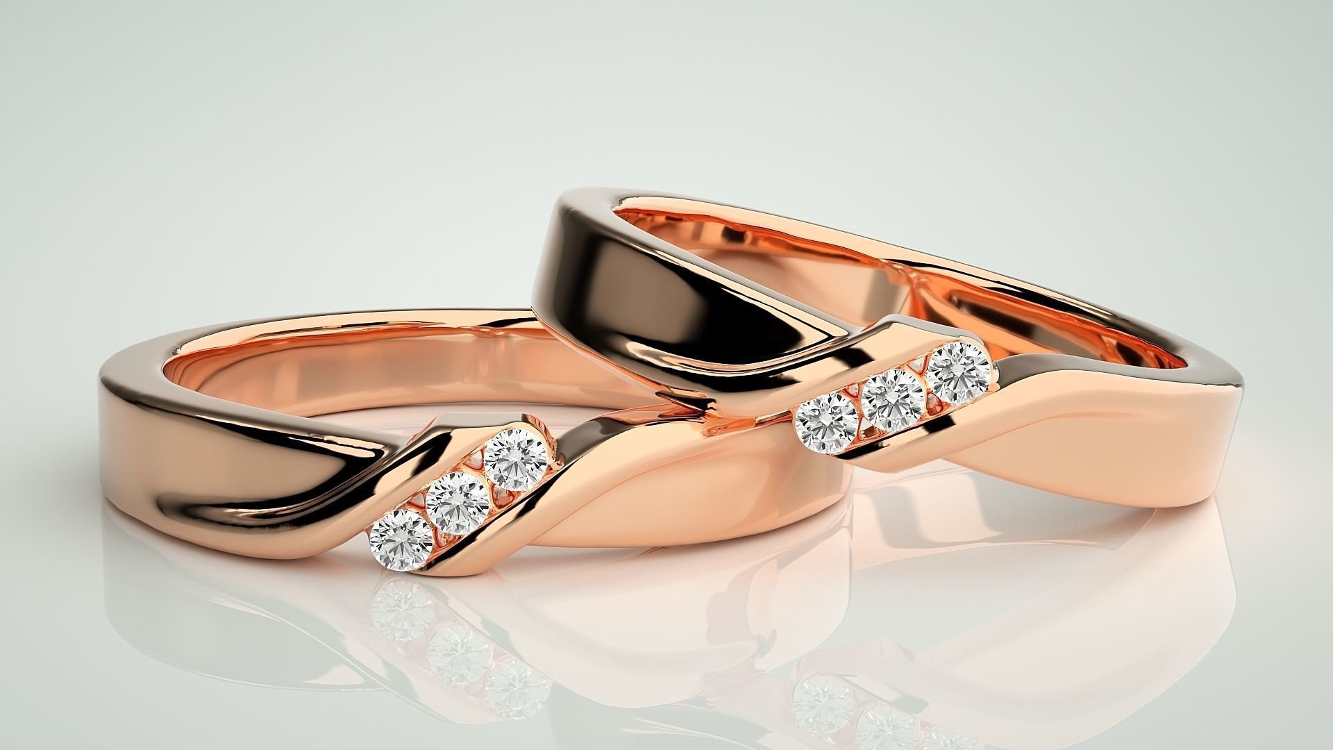 Adjustable silver shop couple rings