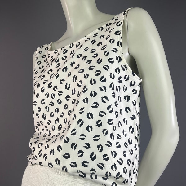 Summer 1993 - Yves Saint Laurent Variation - Black and white cotton tank top - Size 38