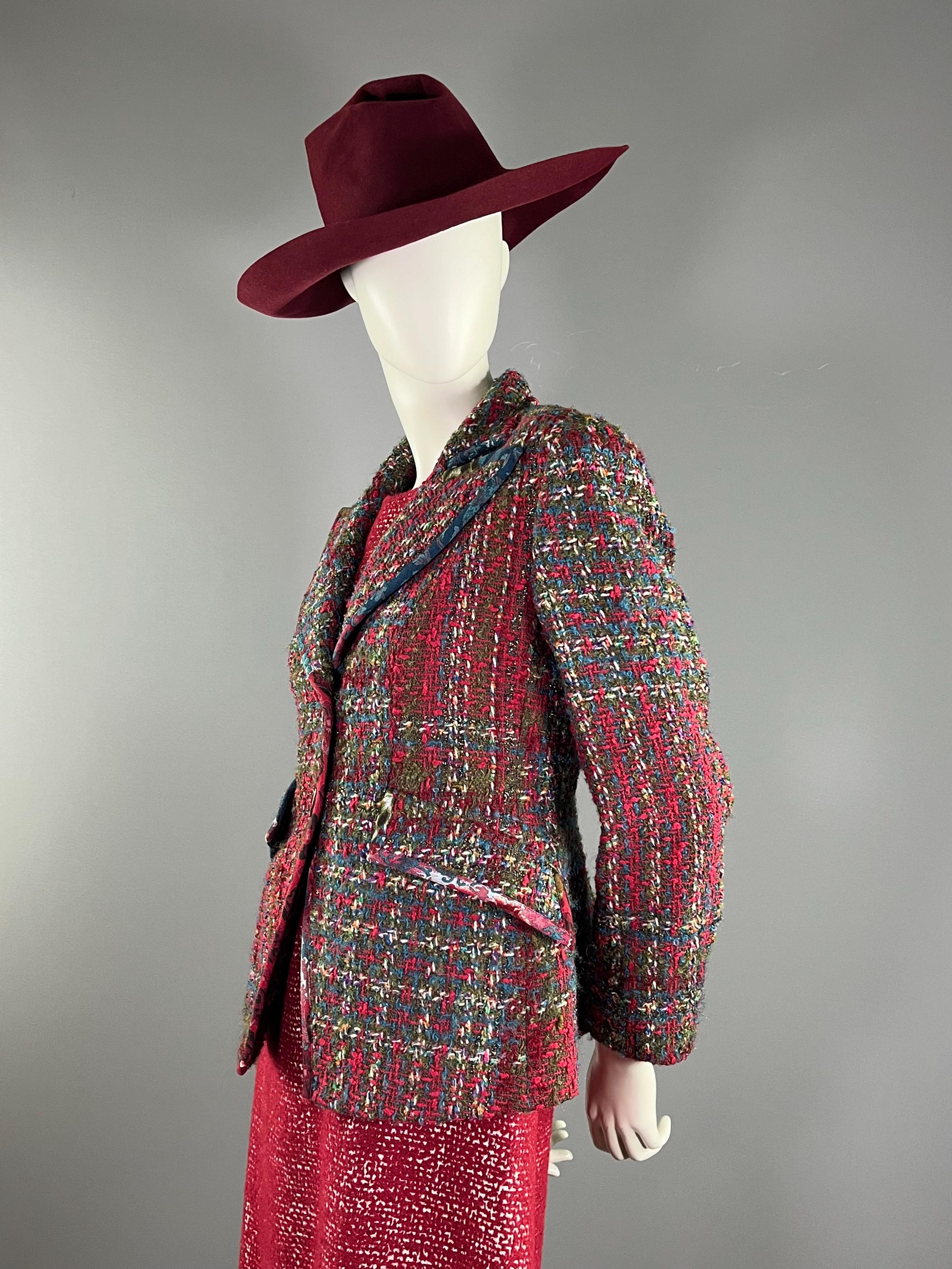 ジャケット・アウター 90s Christian Dior boa half coat wine L Vintage 90's CHRISTIAN DIOR Paris John Galliano Monogram