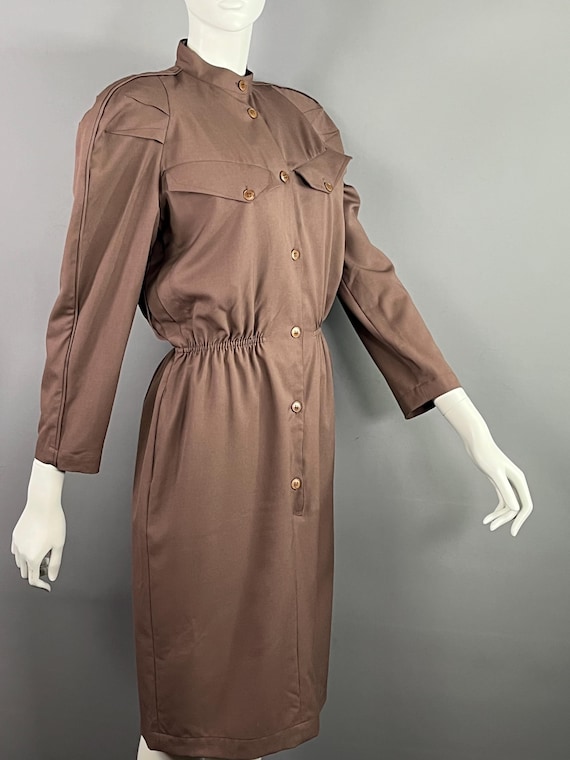 THIERRY MUGLER Allure - Winter collection 1983 - brown wool dress
