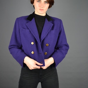 1980 - Guy Laroche double-breasted jacket - Wool and velvet - size 40