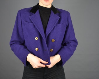 1980 - Guy Laroche cross jacket - Wool and velvet - size 40