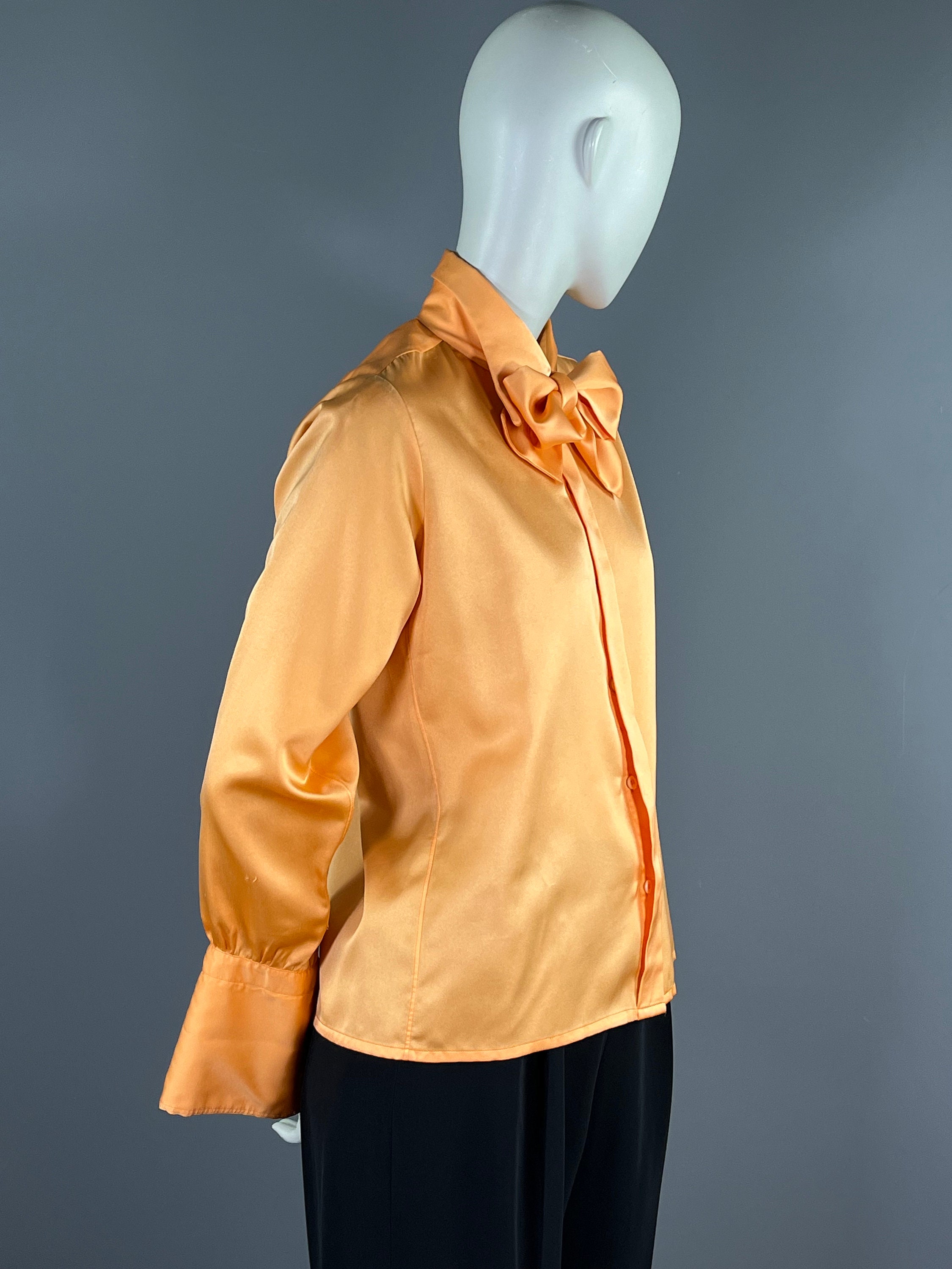 satin orange blouse
