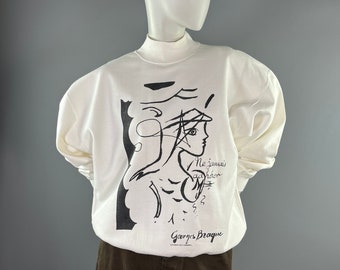 GEORGES BRAQUE / Flammarion - Collector - 1988 - White sweatshirt "Never Adhere"