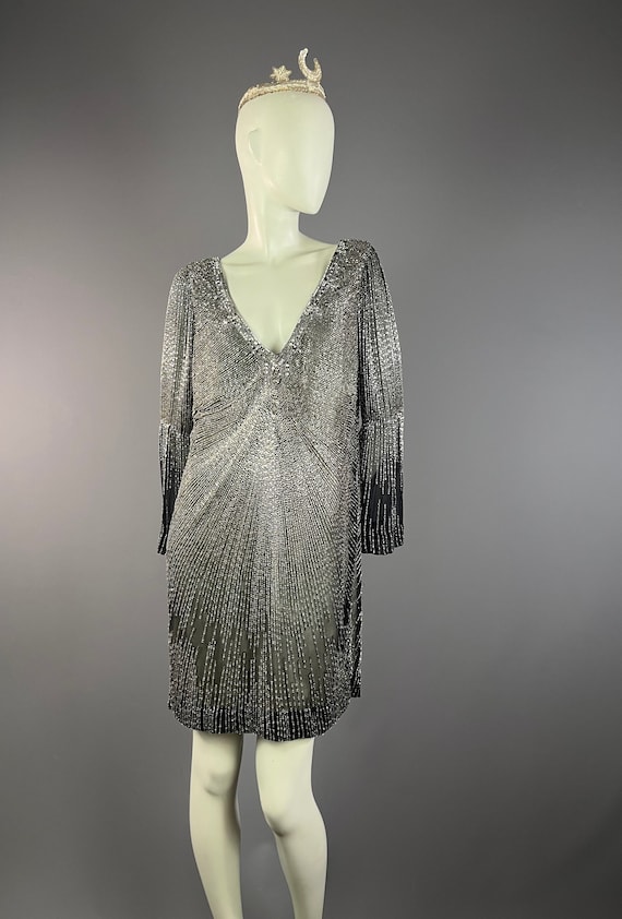 Buy PAMELLA ROLAND New York - Beaded Charleston-style Dress in Silk and  Rocaille - Size 14 (approx. 42) Online in India
