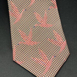 GIANNI VERSACE - 1980s - Bird Pattern Woven Silk Tie - dead stock