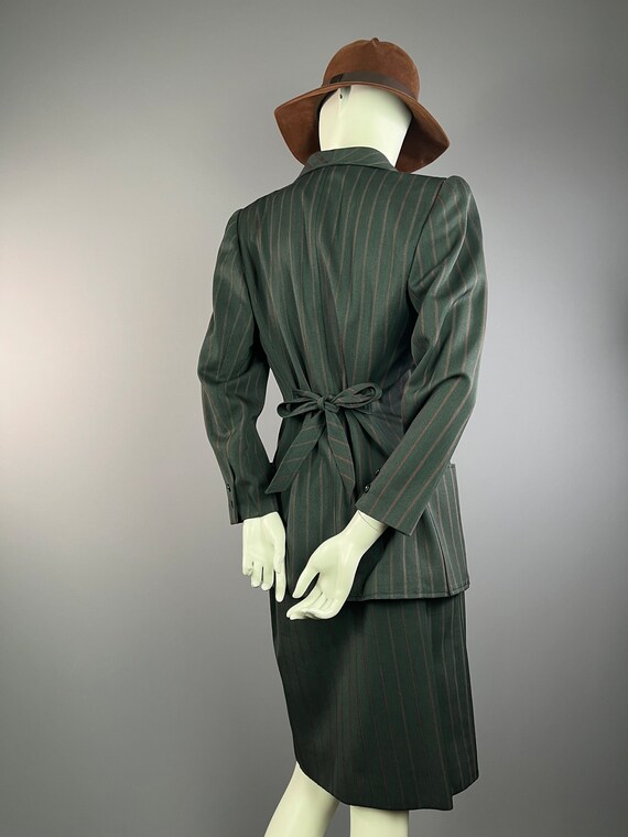 EMANUEL UNGARO Solo Donna - Green striped wool sk… - image 4