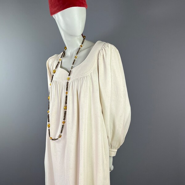 SAINT LAURENT Rive Gauche - Summer 1976 collection - White silk bourette dress - Size 36