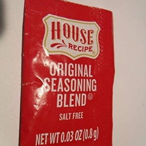 HOUSE RECIPE Salt Free Original Seasoning Blend - Lots of 25, 50 & 100 Pkts