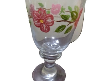 SET of 7 - Franciscan Desert Rose 7"Tall EMBOSSED 13-Ounce GOBLET