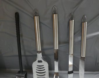 5 Piece - BBQ Tools Barbecue Grill Tool Set
