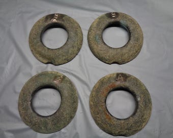 Set of 4 - Brass Quoits - 6-1/2" Diameter