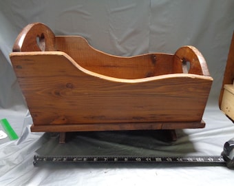 Solid Wood Doll Cradle - 18 inches Long - 10 in. Wide - 12 in. High at head end
