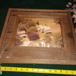 Rustic 13 in. x 15 in. Picture Frame - Solid Repurposed Wood - For 8 x 10 Picture