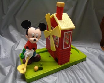 Vintage Mickey Mouse Miniature Golf Gumball Candy Machine Dispenser Windmill