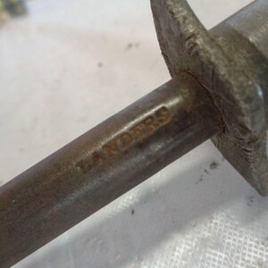 LANDERS 12" Wood Handle Butcher Knife Sharpening Iron Steel Rod Stick Bild 3