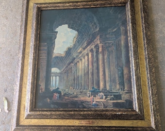 Hubert Robert Print - OLD TEMPLE ITALY- Print and Frame