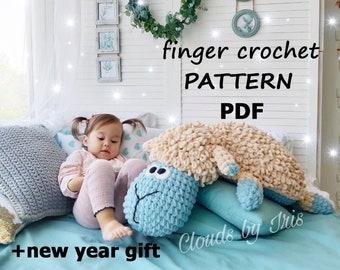 Finger Crochet Pattern | baby rug lamb Sven | loop yarn  | Christmas