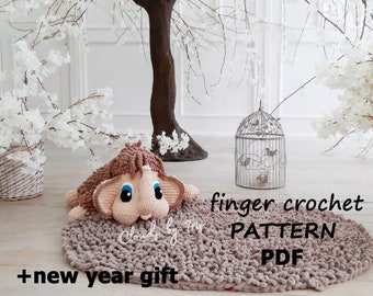 Finger Crochet mat/pillow, Pattern  “Mammoth Tim” | gift idea | loop yarn | PDF | Black Friday