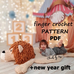 Löwe Babydecke | PDF-Datei | Finger Häkelanleitung | Geschenkidee | König der Löwen | Weihnachten