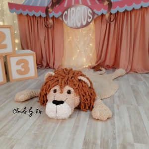 Lion baby rug PDF file Finger Crochet Pattern idea for gift lion king Christmas image 6