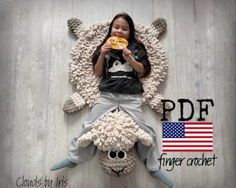 Patrón de alfombra de ovejas a crochet, hilo ALize Puffy (patrón en PDF)