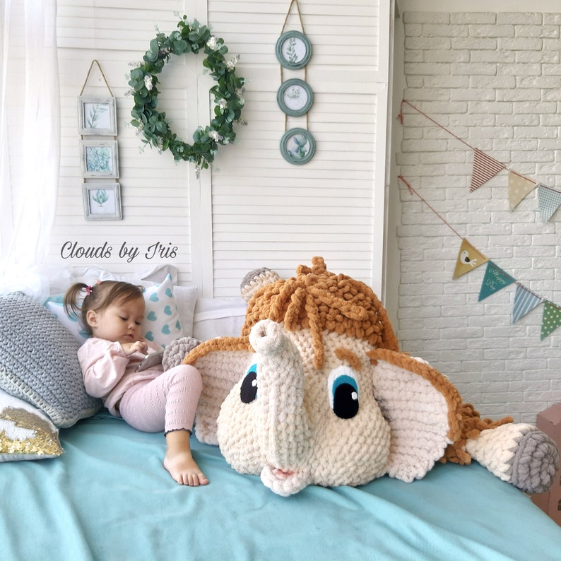 Soft baby rug Mammoth Tim Finger Crochet pattern gift Etsy.de