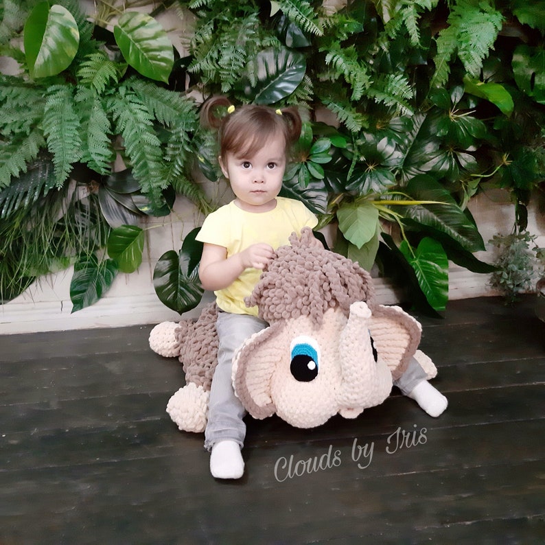 Soft baby rug Mammoth Tim Finger Crochet pattern gift Etsy.de