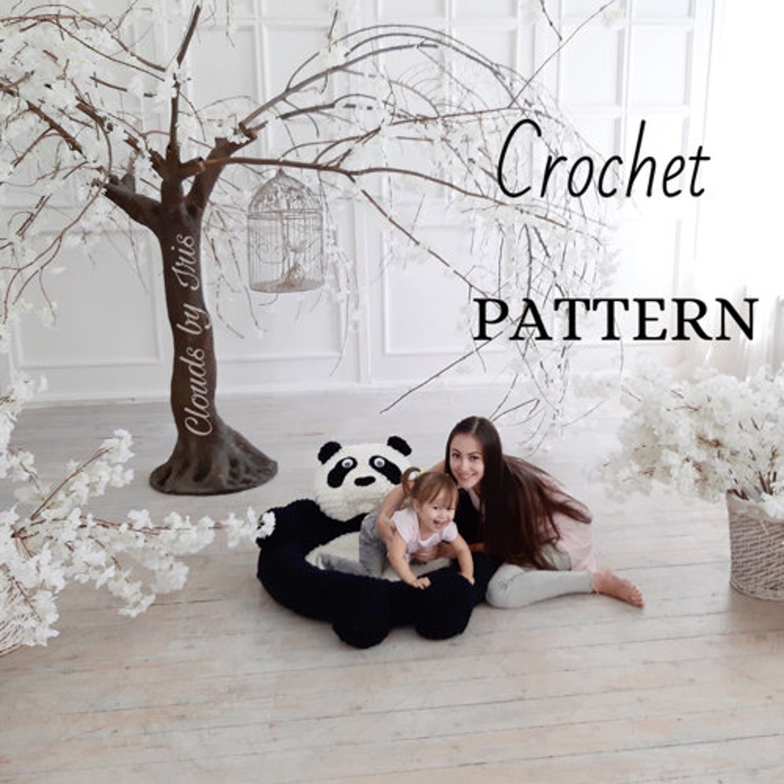 Finger Crochet Panda Mat Pattern | Alize Puffy Loop Yarn (PDF Pattern ...
