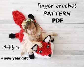 Finger Crochet Fox Pillow PATTERN | PDF FILE | Black Friday