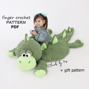 Dino Rug Pattern | Finger Crochet pattern | PDF | loop yarn |