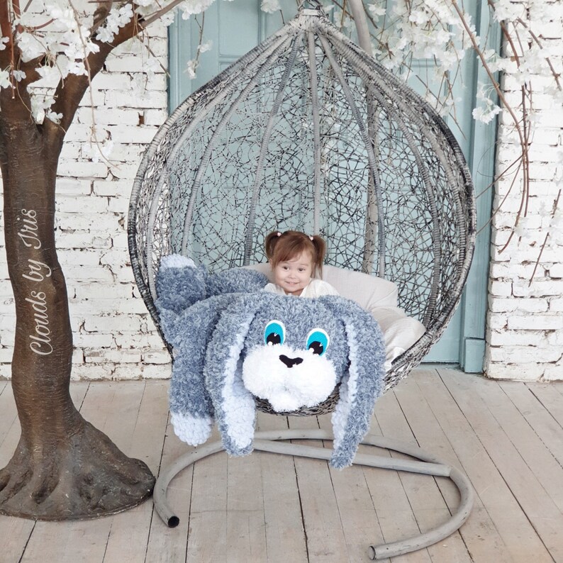 Soft baby rug Bunny Bonny Finger crochet pattern Black Etsy