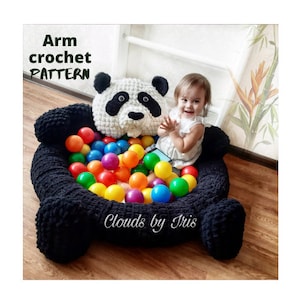 Finger Crochet Pattern pool or mat Panda “Chan LI” | gift idea | loop yarn | black friday