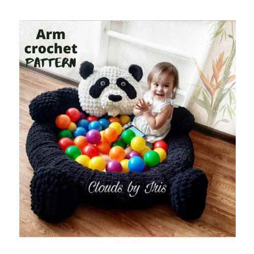 Finger Crochet Pattern pool or mat Panda “Chan LI” | gift idea | loop yarn | black friday