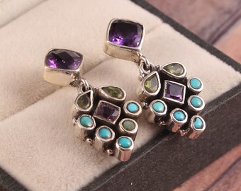 925 Sterling Silver Earring Stud Earring Tiny Earring Everyday Earring  Turquoise Earring Amethyst Earring Dainty Earring Bridal Earring