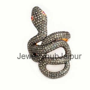 New Design Snake Ring, Natural Diamond Snake Ring, 925 Sterling Silver Snake Ring, Handmade Gifts For Wife Ring, Victorian Diamond Earring,