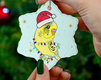 Yellow Budgie Keepsake, Budgerigar ornament