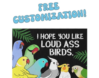 Custom Parrot Doormat: Loud Ass Birds Meme Decor (24" x 36")