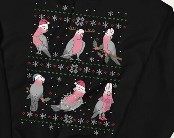 Galah Cockatoo Ugly Christmas Sweatshirt: Funny Parrot Lover Gift