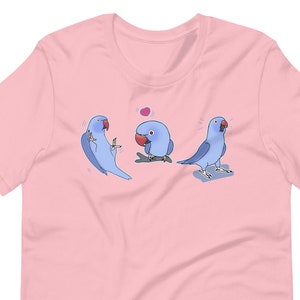 Violet Indian Ringneck t-shirt, Birb Cute Tee, Ringneck Parrot Gift, Birb Merch, Kawaii Clothing, Cute Parrot Apparel