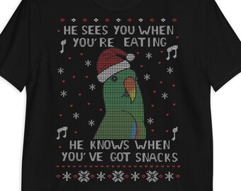 Snack Male Eclectus Ugly Christmas T-shirt, Parrot lover clothes, Eclectus owner xmas gift idea, Birb memes apparel