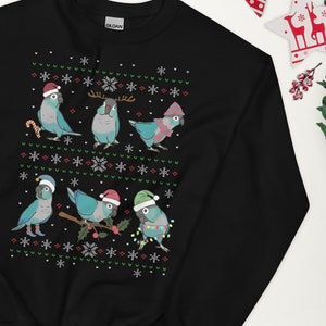 Funny Green-cheek Conure Ugly Christmas Sweatshirt: Birb Meme Apparel