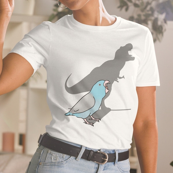 T-rex Blue fallow Parrotlet T-Shirt, Funny Parrot owner clothes, Cute bird lover tee, Birb memes clothes