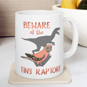 Beware of the Tiny Raptor Bourke&#39;s Parakeet Mug, Bourke&#39;s Parrot Funny mug, Birb Merch, Birb memes Mug, Bourke&#39;s Parakeet gift idea