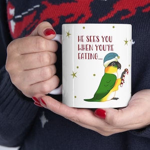 Funny Black Headed Caique Parrot Mug: Birb Owner Gift
