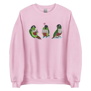 Green Cheeked COnure Sweatshirt, Cute conure apparel, Conure owner clothes, Funny Conure clothing