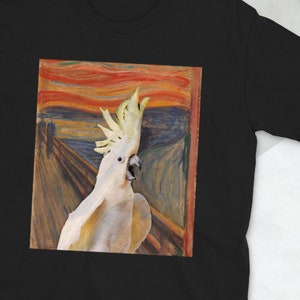Grappig kaketoe-T-shirt: Sulphur Crested Parrot 'The Scream' Meme