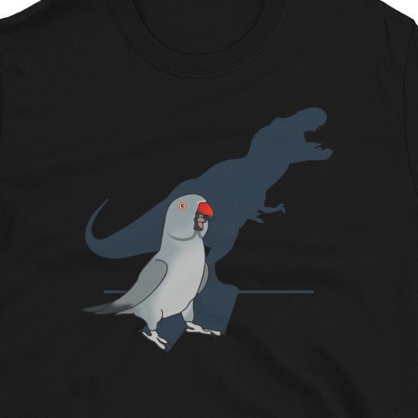 T-rex Grey Indian Ringneck T-Shirt, Funny Bird lover tee, DInosaur parrot clothing, Alexandrine parrot owner Apparel, Birb memes clothes